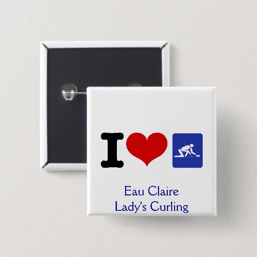 I Heart Curling Button (Vorne & Hinten)