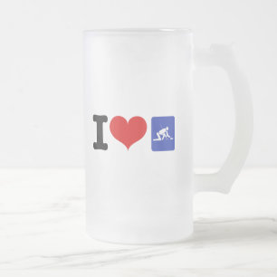 I Heart Curling Mattglas Bierglas