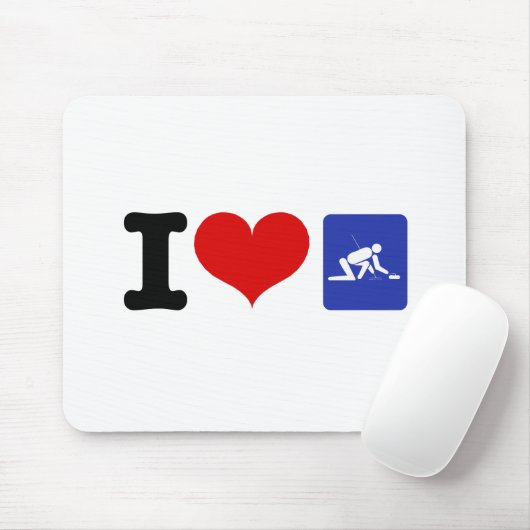 I Heart Curling Mousepad (Mit Mouse)