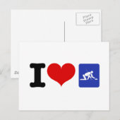 I Heart Curling Postkarte (Vorne/Hinten)