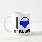 I Heart D'Blues Funny Mug Kaffeetasse (Links)