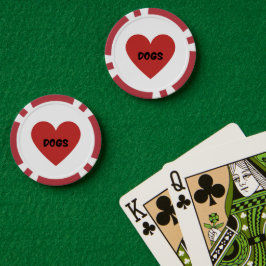 I Heart Dogs Card Pokerchips