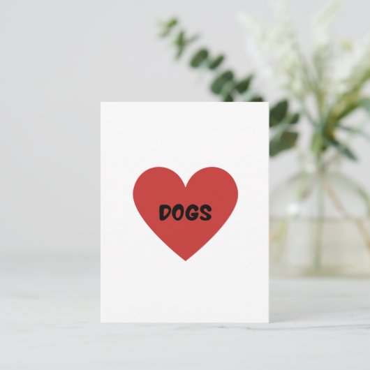 I Heart Dogs Card Postkarte (Stehend Vorderseite)