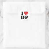 I Heart DP Initials I Liebe D.p. Runder Aufkleber (Tasche)