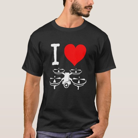 I Heart Drone Quadcopter Remote Kontrolle FVP Oper T-Shirt (Vorderseite)