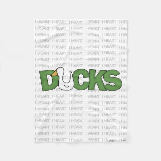I Heart Ducks Fleecedecke (Vorderseite)