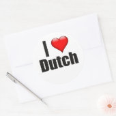I Heart Dutch Runder Aufkleber (Umschlag)