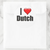 I Heart Dutch Runder Aufkleber (Tasche)