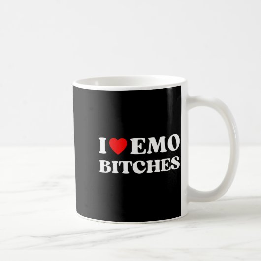 I Heart Emo Es Funny Quote Red Heart Emo Girl Styl Kaffeetasse (Rechts)
