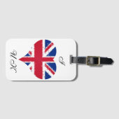 I Heart England Britische Union Jack Flag Gepäckanhänger (Vorderseite (Horizontal))