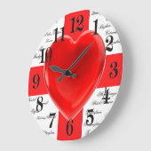 I Heart England Flag St George Patriotic Große Wanduhr (Winkel)