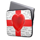 I Heart England Flag St George Patriotic Laptopschutzhülle (Vorderseite Links)