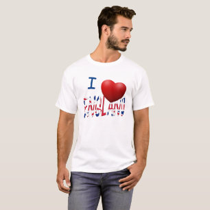 I Heart England überlagert auf Union Jack Mens cn T-Shirt