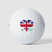 I Heart England UK Britische Flagge Golfball (Vorderseite)
