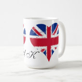 I Heart England UK Britische Flagge Kaffeetasse (VorderseiteRechts)