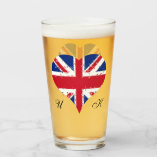 I Heart England UK Britische Flagge Pint Glas