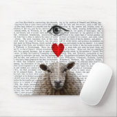 I Heart Ewe Mousepad (Mit Mouse)