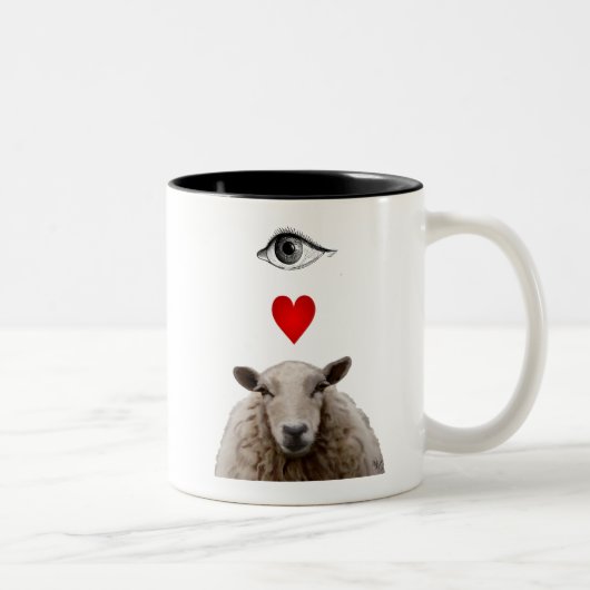 I Heart Ewe Zweifarbige Tasse (Rechts)