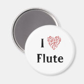 I Heart Flute - Musikinstrument Magnet (Vorderseite/Rückseite)