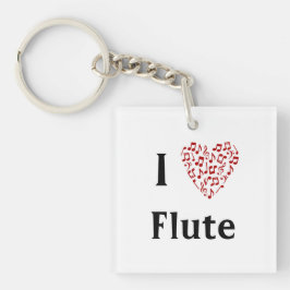 I Heart Flute - Musikinstrument Schlüsselanhänger