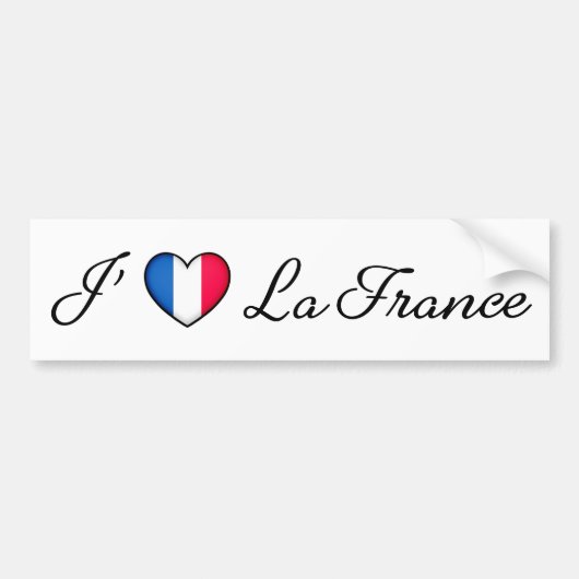 "I heart France" Französischer Preis "J'adore La F Autoaufkleber (Vorne)