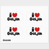 i heart Gaijin Ovaler Aufkleber (Blatt)