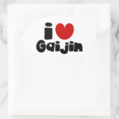 i heart Gaijin Ovaler Aufkleber (Tasche)