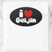 i heart Gaijin Ovaler Aufkleber (Tasche)