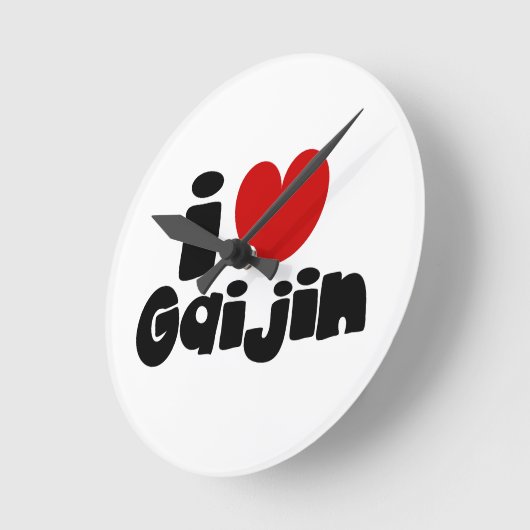 i heart Gaijin Runde Wanduhr (Winkel)