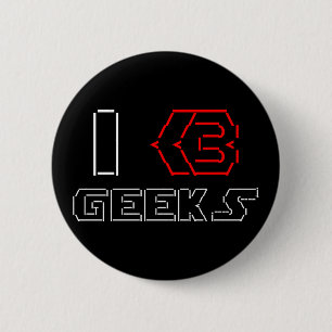 I Heart Geeks ASCII ART Button