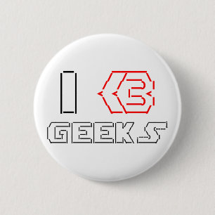 I Heart Geeks ASCII ART Button
