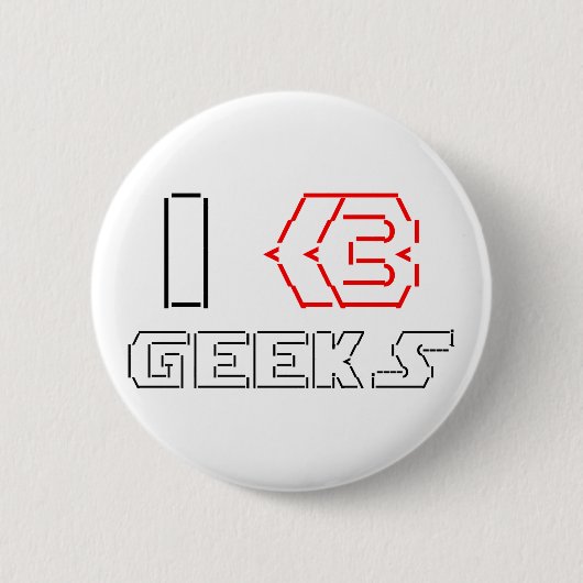 I Heart Geeks ASCII ART Button (Vorderseite)