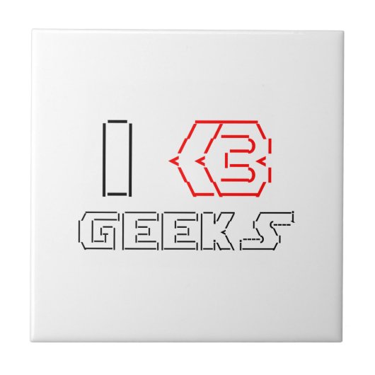 I Heart Geeks ASCII ART Fliese (Vorderseite)