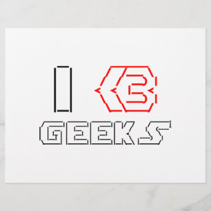 I Heart Geeks ASCII ART Flyer