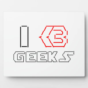 I Heart Geeks ASCII ART Fotoplatte