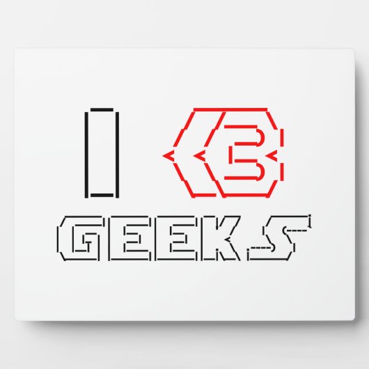 I Heart Geeks ASCII ART Fotoplatte (Vorderseite)