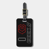 I Heart Geeks ASCII ART Gepäckanhänger (Vorderseite vertikal)