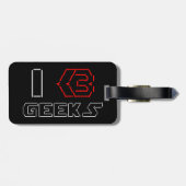 I Heart Geeks ASCII ART Gepäckanhänger (Rückseite horizontal)