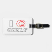 I Heart Geeks ASCII ART Gepäckanhänger (Vorderseite horizontal)