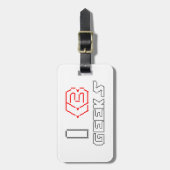 I Heart Geeks ASCII ART Gepäckanhänger (Vorderseite vertikal)