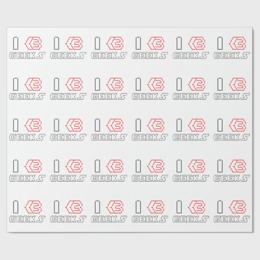 I Heart Geeks ASCII ART Geschenkpapier (Flach)