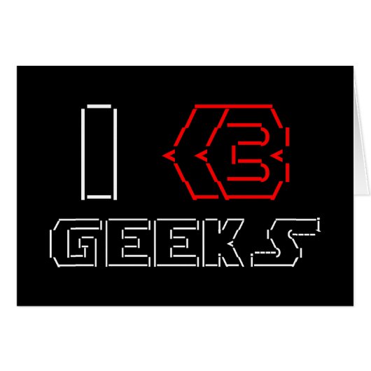 I Heart Geeks ASCII ART Grußkarte (Vorderseite (Horizontal))