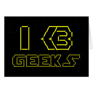 I Heart Geeks ASCII ART Grußkarte