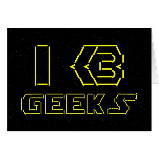 I Heart Geeks ASCII ART Grußkarte (Vorderseite (Horizontal))