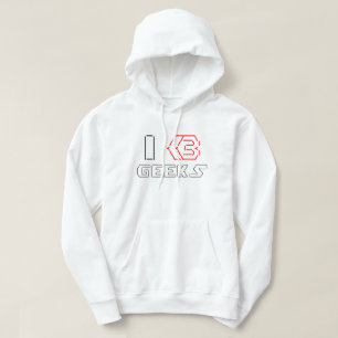 I Heart Geeks ASCII ART Hoodie