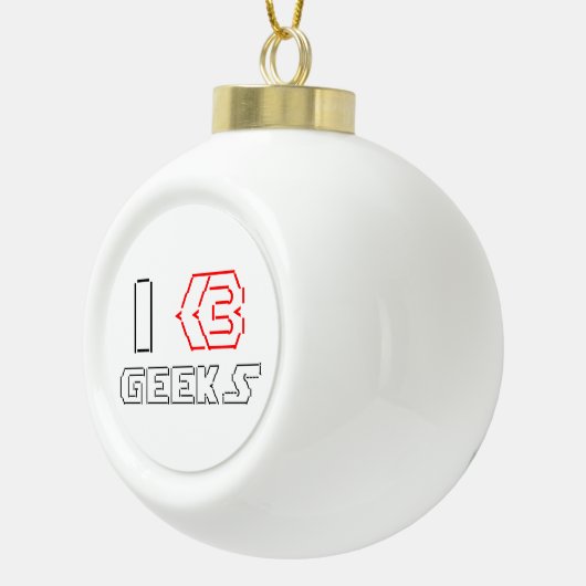 I Heart Geeks ASCII ART Keramik Kugel-Ornament (Rechts)