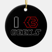 I Heart Geeks ASCII ART Keramik Ornament (Vorne)