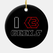 I Heart Geeks ASCII ART Keramik Ornament (Hinten)
