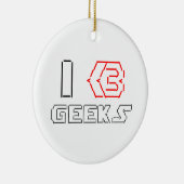 I Heart Geeks ASCII ART Keramik Ornament (Rechts)