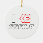 I Heart Geeks ASCII ART Keramik Ornament (Vorne)